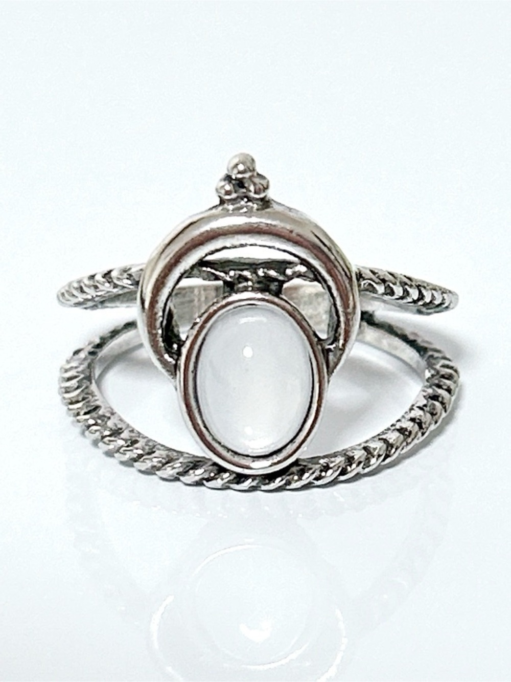 5/$25 Moonstone Double Rope Band Ring Size 9